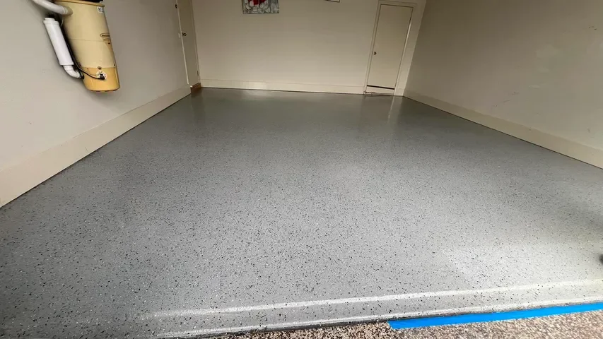 Finished epoxy garage floor