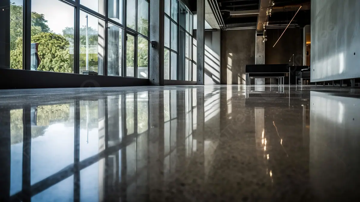 Polished concrete flooring