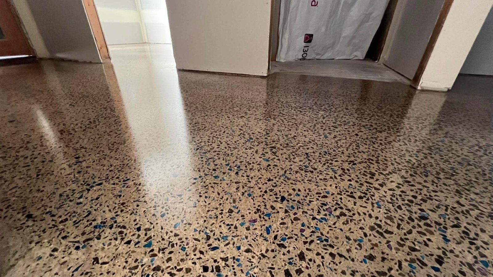 Finished concrete driveway