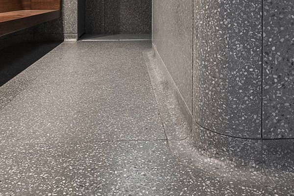 Terrazzo concrete floor