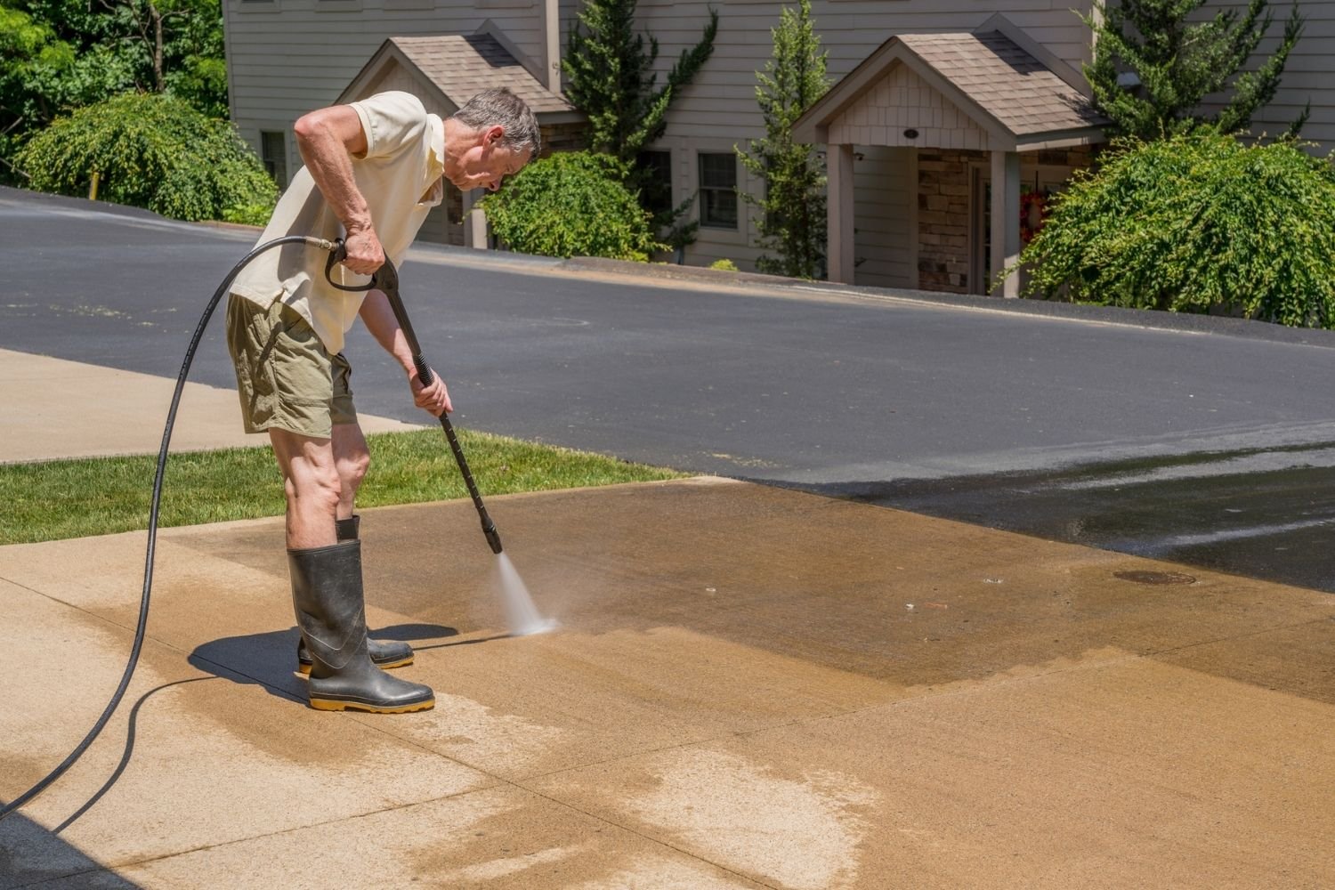 Driveway spray-on concrete